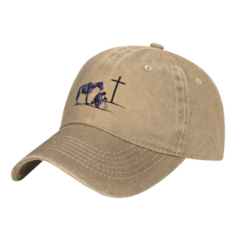 MOCSONE Cowboy Horse Prayer Unisex Adult Baseball Hat Sports Outdoor Cowboy Cap for Men and Women Snapback - Image 2